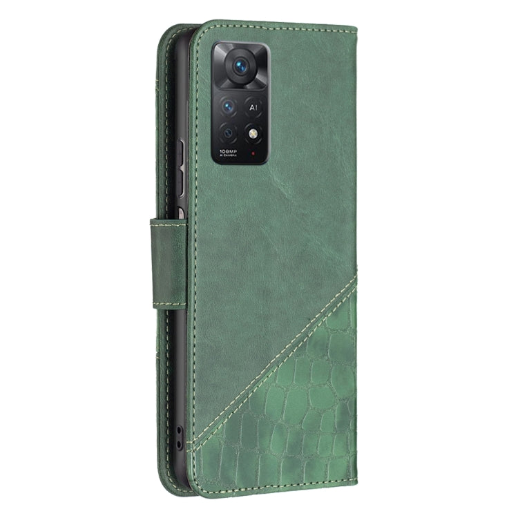 For Xiaomi Redmi Note 11 Pro International Matching Color Crocodile Texture Leather Case