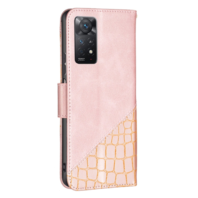 For Xiaomi Redmi Note 11 Pro International Matching Color Crocodile Texture Leather Case