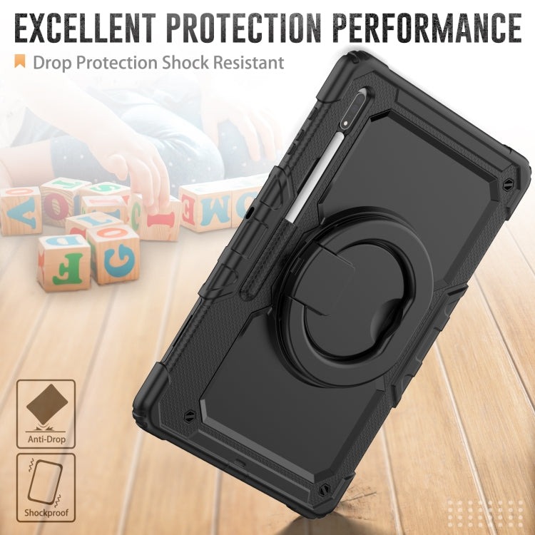 For Samsung Galaxy Tab S8 Ultra Shoulder Strap Silicone + PC Tablet Case