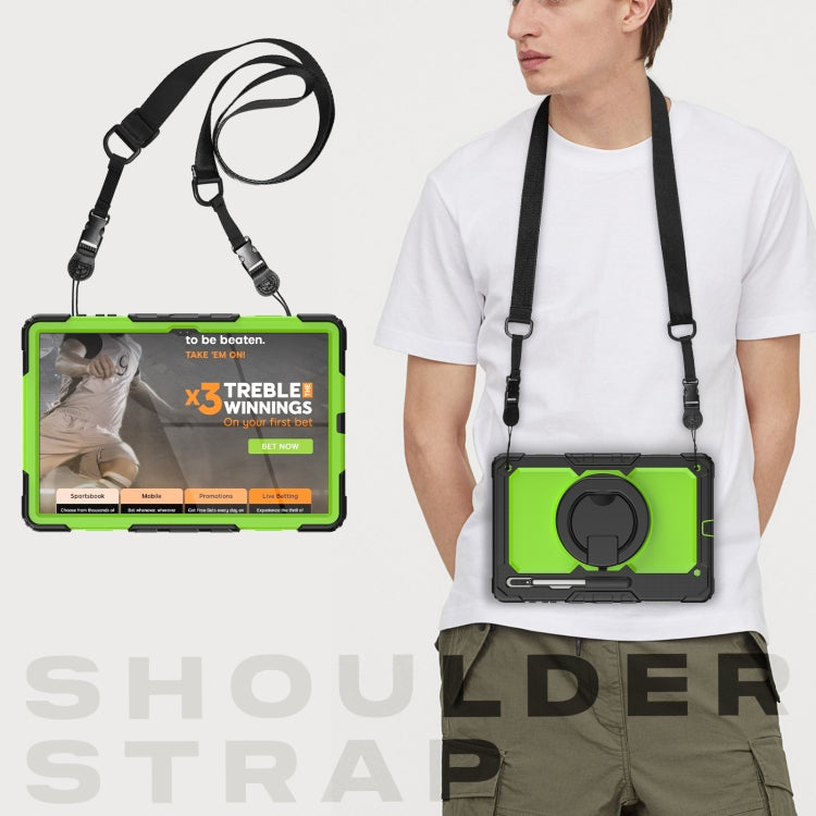 For Samsung Galaxy Tab S8 Ultra Shoulder Strap Silicone + PC Tablet Case