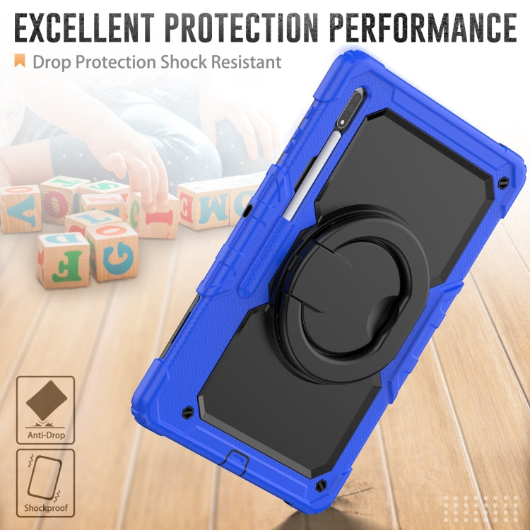 For Samsung Galaxy Tab S8 Ultra Shoulder Strap Silicone + PC Tablet Case