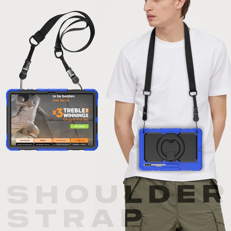 For Samsung Galaxy Tab S8 Ultra Shoulder Strap Silicone + PC Tablet Case