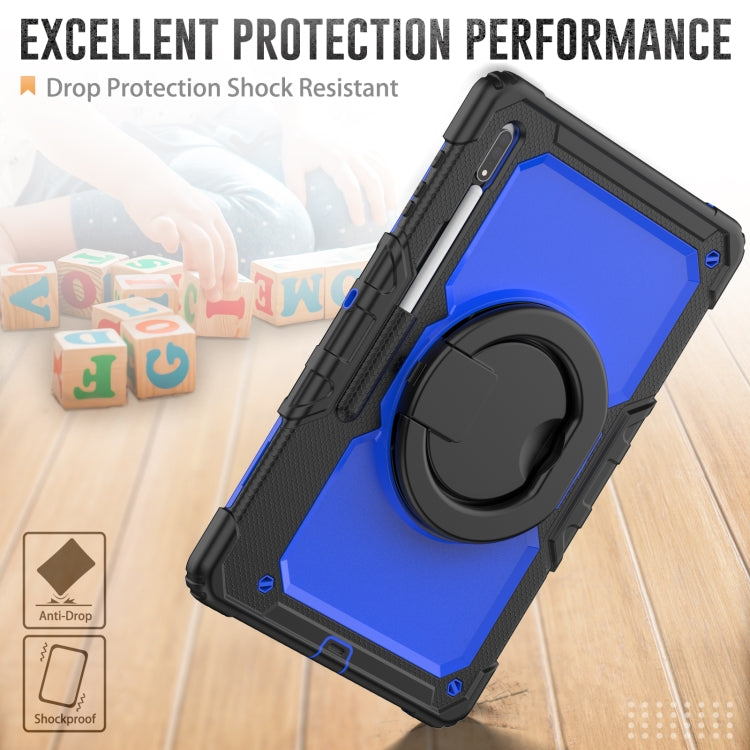 For Samsung Galaxy Tab S8 Ultra Shoulder Strap Silicone + PC Tablet Case