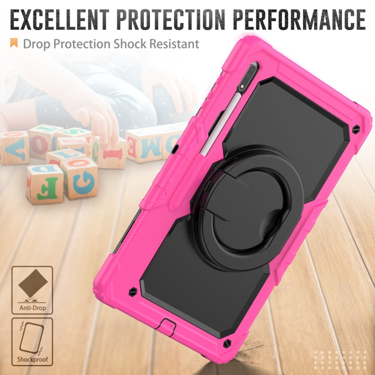 For Samsung Galaxy Tab S8 Ultra Shoulder Strap Silicone + PC Tablet Case