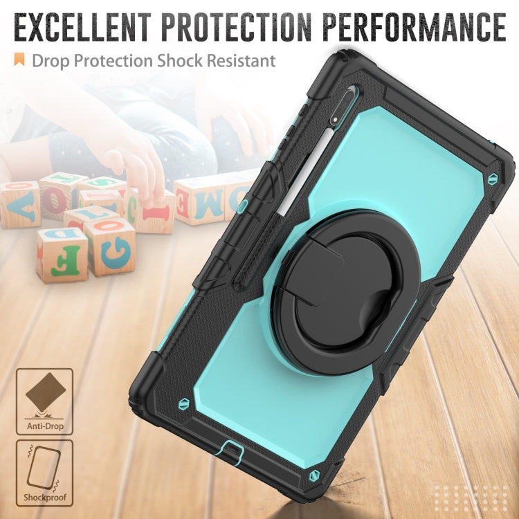 For Samsung Galaxy Tab S8 Ultra Shoulder Strap Silicone + PC Tablet Case