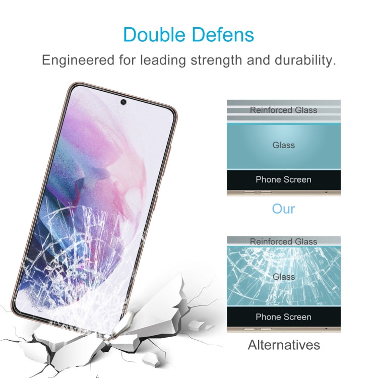 For Samsung Galaxy S21+ 5G 10pcs 0.26mm 9H 2.5D Tempered Glass Film, Fingerprint Unlocking Is Not Supported