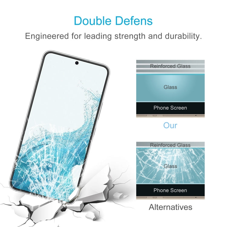For Samsung Galaxy S22 5G 10pcs 0.26mm 9H 2.5D Tempered Glass Film, Fingerprint Unlocking Is Not Supported