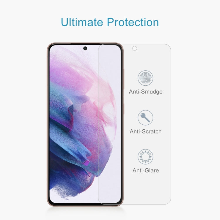 For Samsung Galaxy S21+ 5G 50pcs 0.26mm 9H 2.5D Tempered Glass Film, Fingerprint Unlocking Is Not Supported