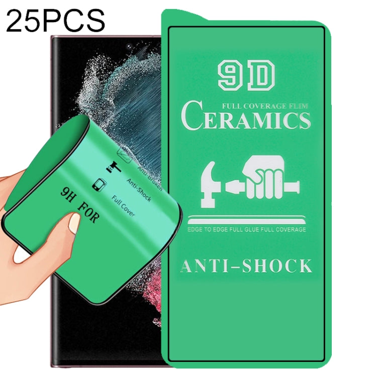For Samsung Galaxy S22 Ultra 5G 25pcs 9D Full Screen Glue Ceramic Film