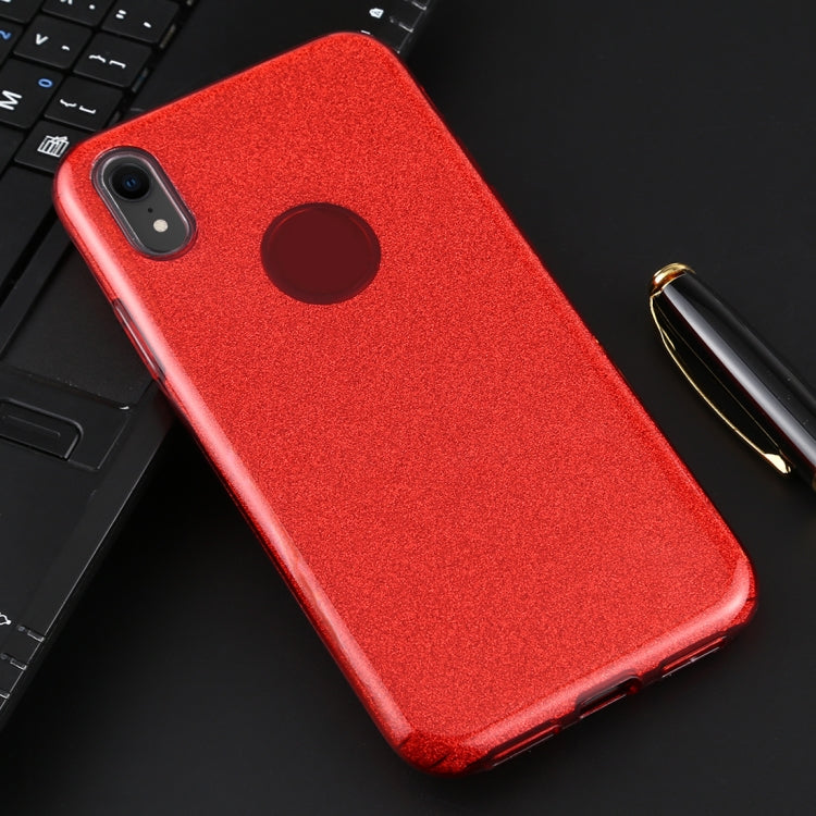 For iPhone XR Full Coverage TPU + PC Glittery Powder Protective Back Case