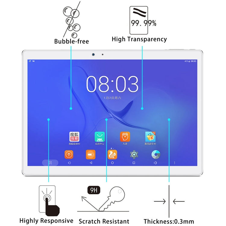 25 PCS 9H 2.5D Explosion-proof Tempered Tablet Glass Film For Teclast T10