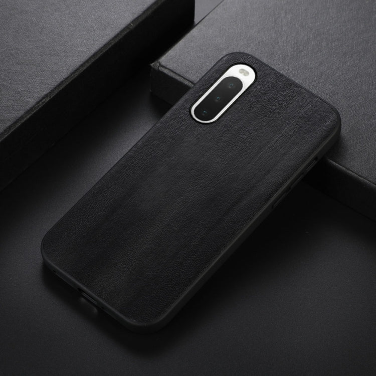 For Sony Xperia 10 IV Yellow Cow Texture PU Phone Case