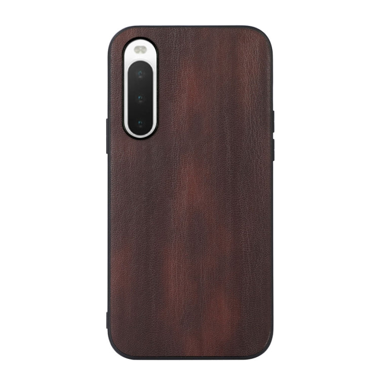 For Sony Xperia 10 IV Yellow Cow Texture PU Phone Case