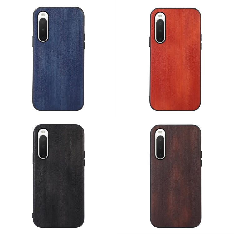For Sony Xperia 10 IV Yellow Cow Texture PU Phone Case
