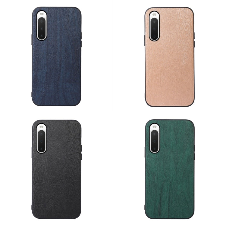 For Sony Xperia 10 IV Wood Texture PU Phone Case