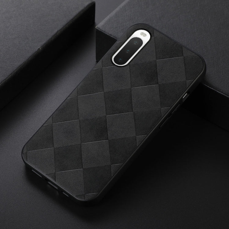 For Sony Xperia 10 IV Weave Plaid PU Phone Case