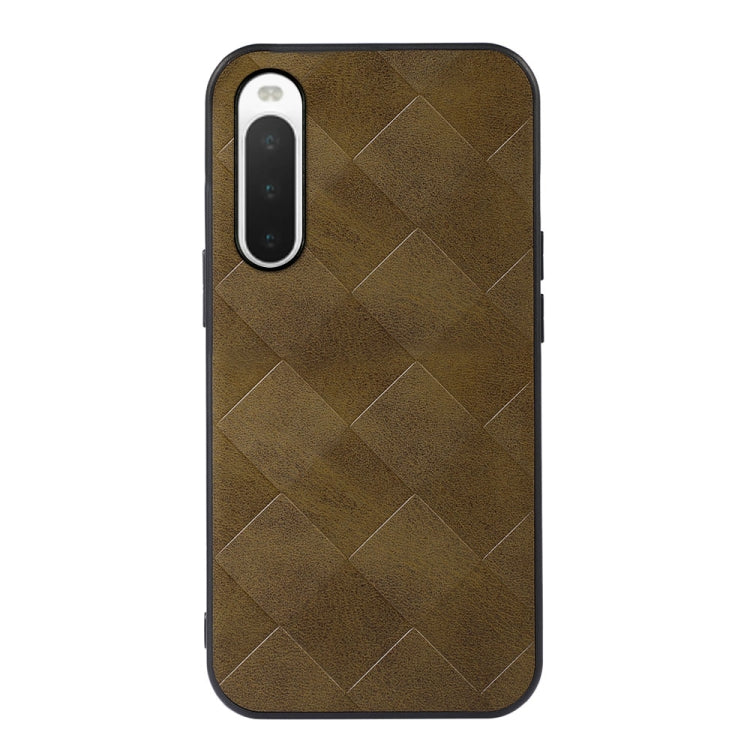 For Sony Xperia 10 IV Weave Plaid PU Phone Case