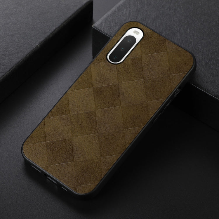 For Sony Xperia 10 IV Weave Plaid PU Phone Case