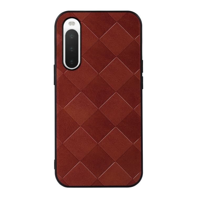 For Sony Xperia 10 IV Weave Plaid PU Phone Case