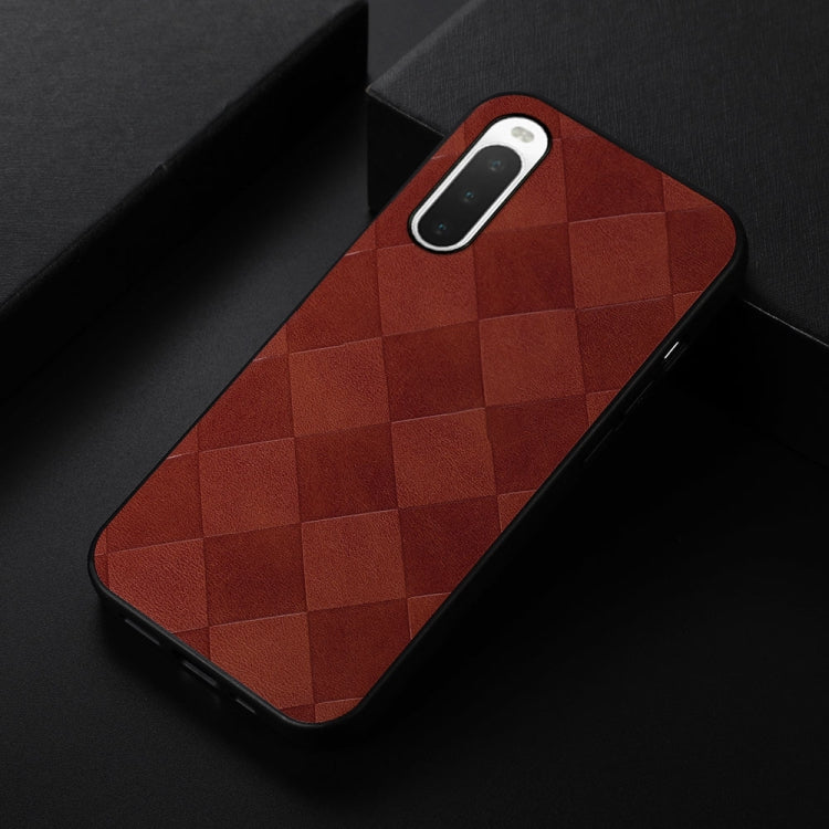 For Sony Xperia 10 IV Weave Plaid PU Phone Case