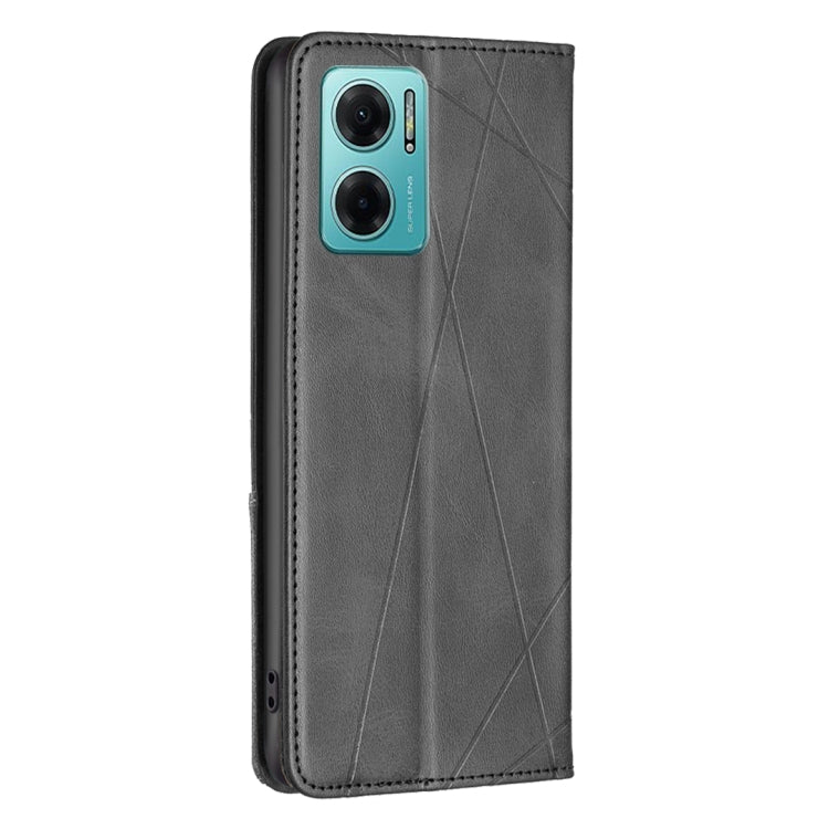 For Xiaomi Redmi 10 5G / Note 11E Prismatic Invisible Magnetic Leather Phone Case