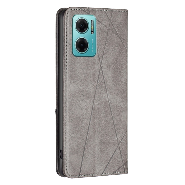 For Xiaomi Redmi 10 5G / Note 11E Prismatic Invisible Magnetic Leather Phone Case