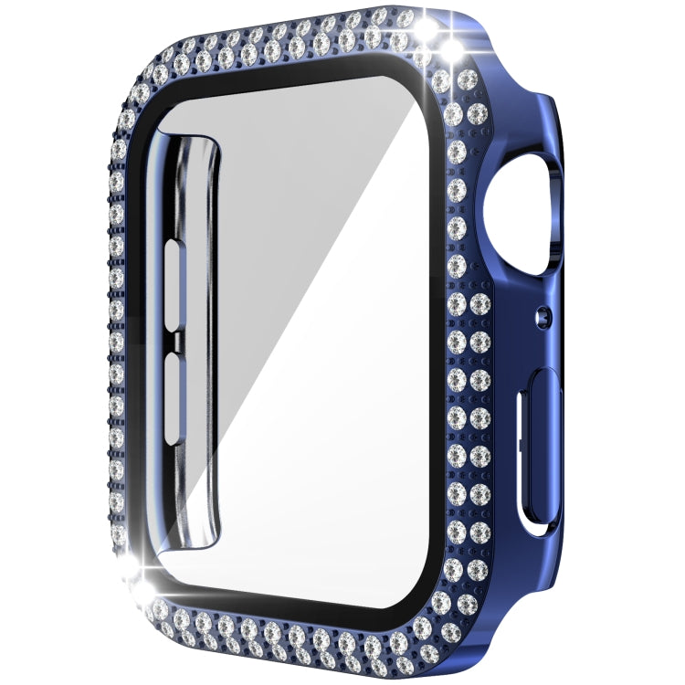 Double-Row Diamond PC+Tempered Glass Watch Case For Apple Watch Series 3&2&1 38mm