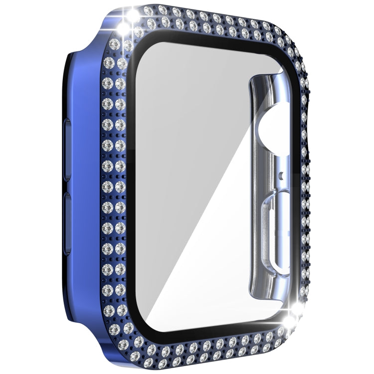 Double-Row Diamond PC+Tempered Glass Watch Case For Apple Watch Series 3&2&1 38mm