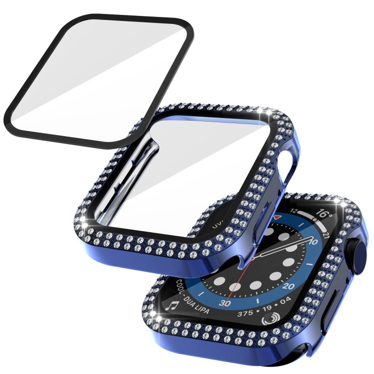 Double-Row Diamond PC+Tempered Glass Watch Case For Apple Watch Series 3&2&1 38mm