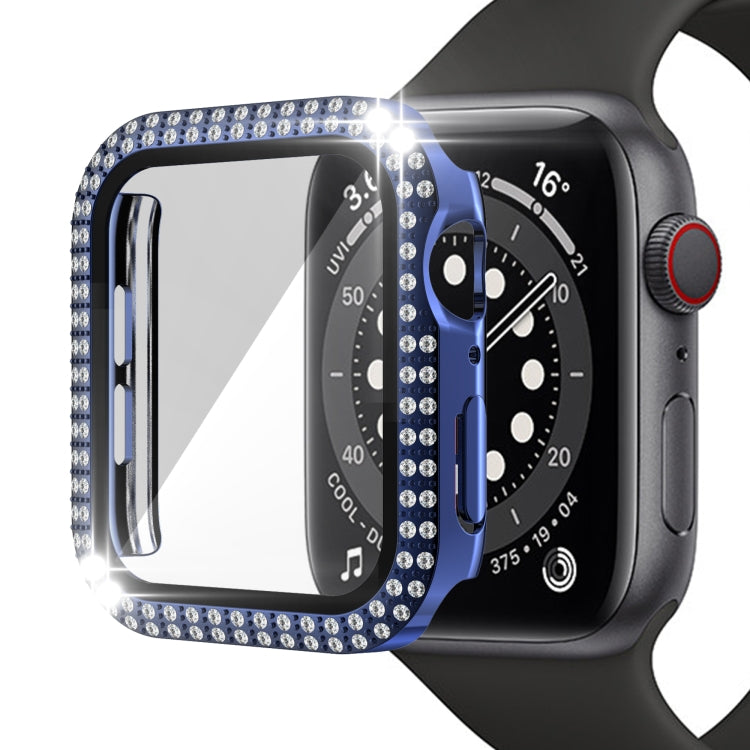 Double-Row Diamond PC+Tempered Glass Watch Case For Apple Watch Series 3&2&1 38mm