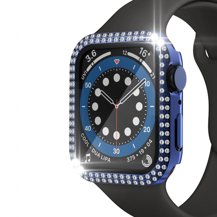 Double-Row Diamond PC+Tempered Glass Watch Case For Apple Watch Series 3&2&1 38mm