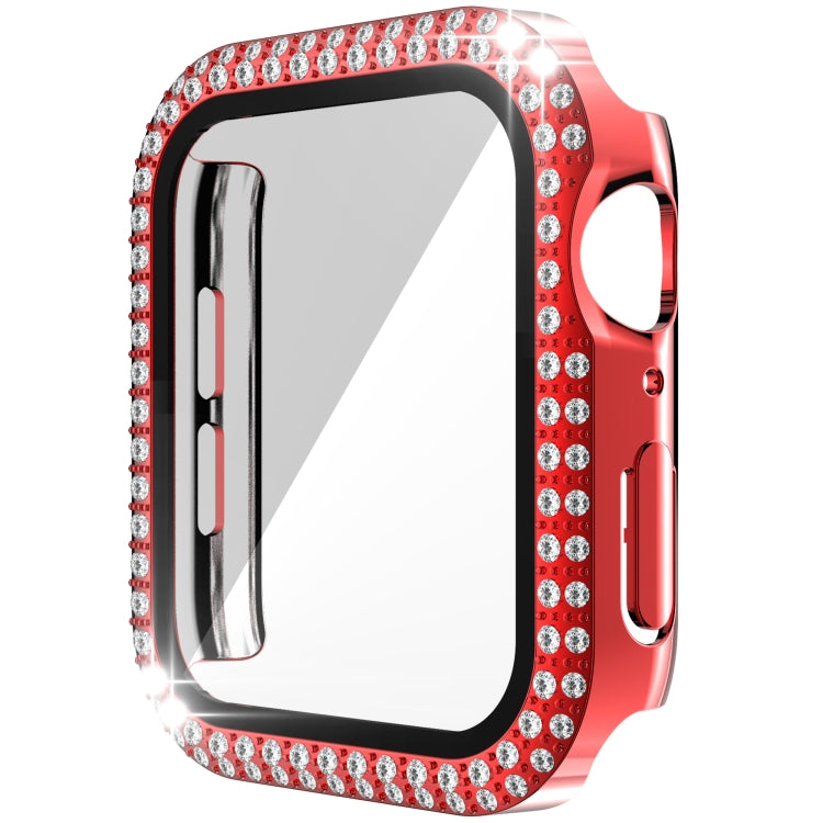 Double-Row Diamond PC+Tempered Glass Watch Case For Apple Watch Series 3&2&1 38mm