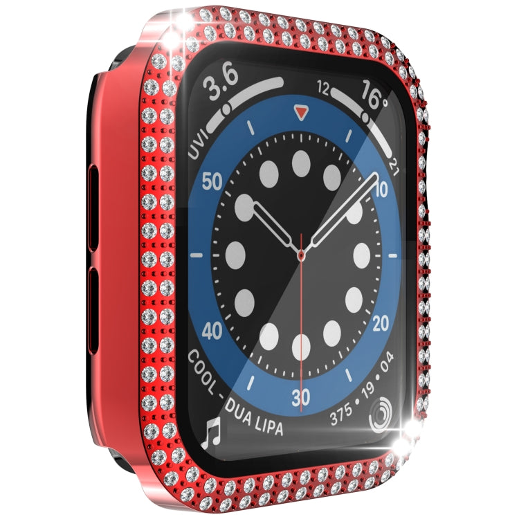 Double-Row Diamond PC+Tempered Glass Watch Case For Apple Watch Series 3&2&1 38mm