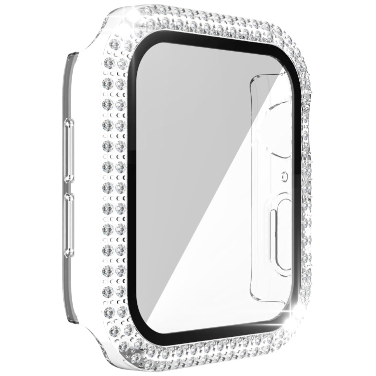 Double-Row Diamond PC+Tempered Glass Watch Case For Apple Watch Series 3&2&1 38mm