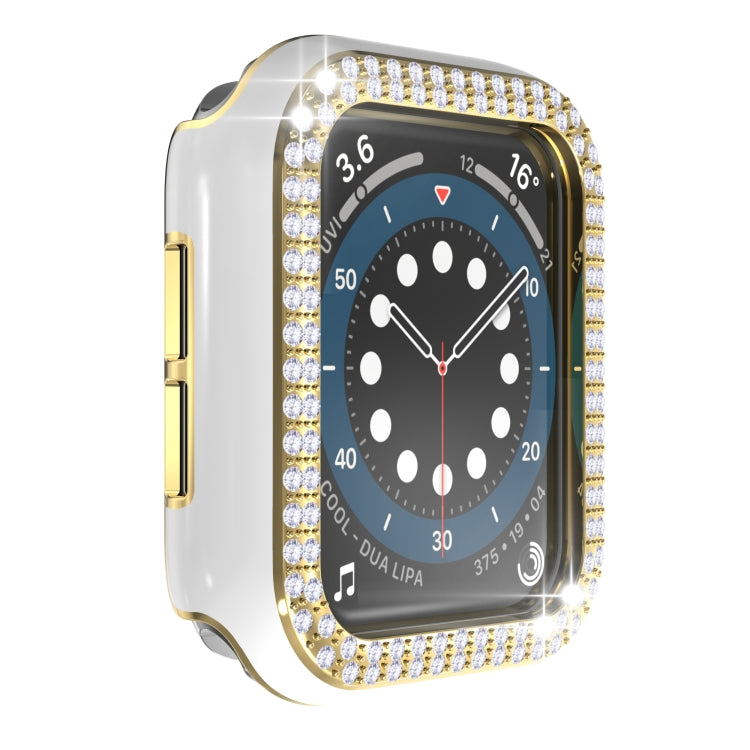 Double-Row Diamond Two-color Electroplating PC Watch Case For Apple Watch Series 3&2&1 38mm