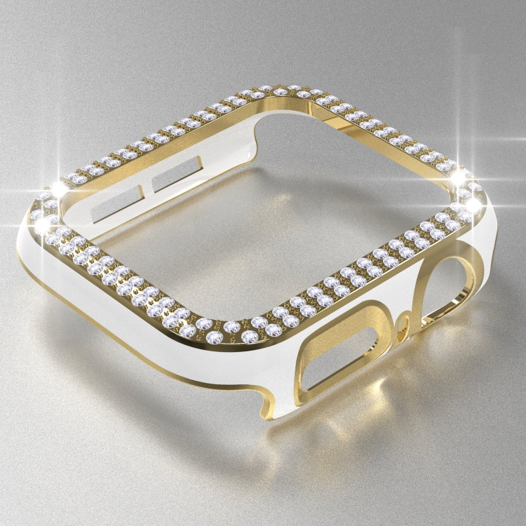 Double-Row Diamond Two-color Electroplating PC Watch Case For Apple Watch Series 3&2&1 38mm