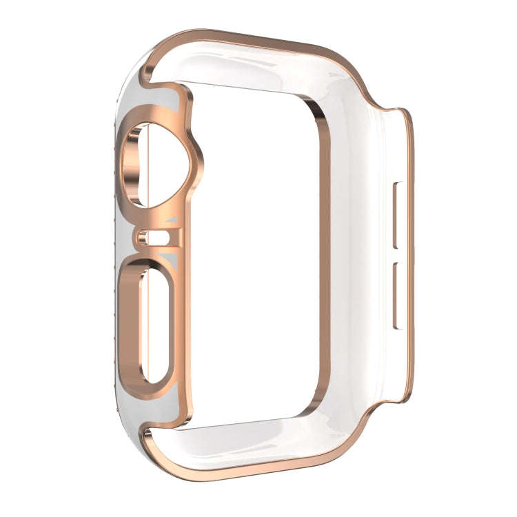Double-Row Diamond Two-color Electroplating PC Watch Case For Apple Watch Series 3&2&1 38mm