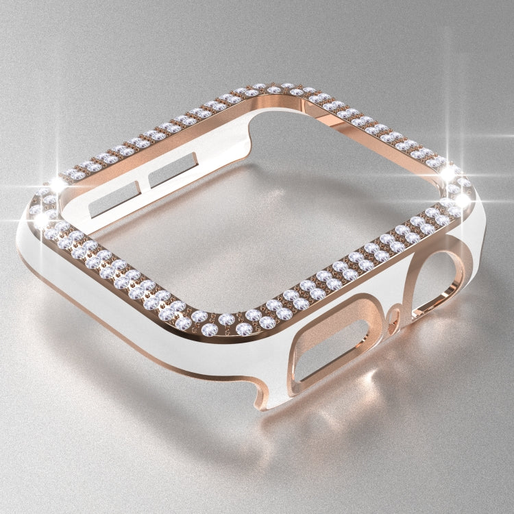 Double-Row Diamond Two-color Electroplating PC Watch Case For Apple Watch Series 3&2&1 38mm