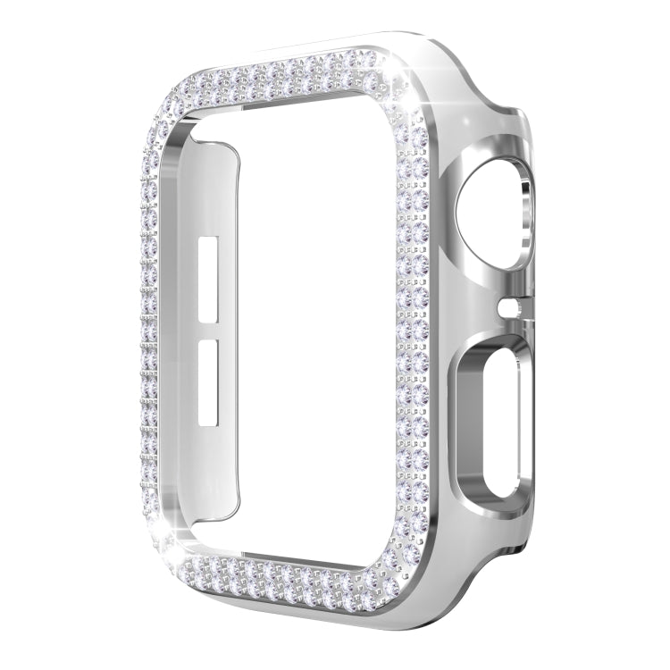 Double-Row Diamond Two-color Electroplating PC Watch Case For Apple Watch Series 3&2&1 38mm