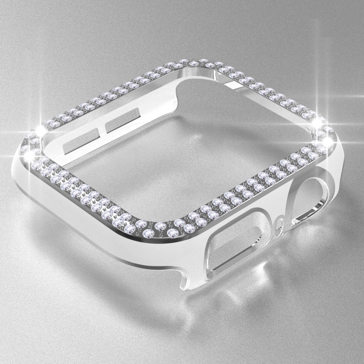 Double-Row Diamond Two-color Electroplating PC Watch Case For Apple Watch Series 3&2&1 38mm