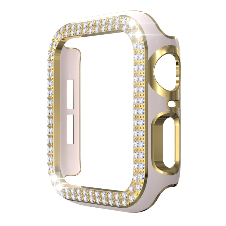 Double-Row Diamond Two-color Electroplating PC Watch Case For Apple Watch Series 3&2&1 38mm