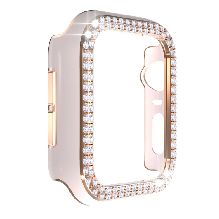 Double-Row Diamond Two-color Electroplating PC Watch Case For Apple Watch Series 3&2&1 38mm
