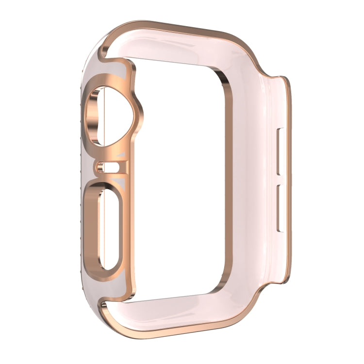 Double-Row Diamond Two-color Electroplating PC Watch Case For Apple Watch Series 3&2&1 38mm