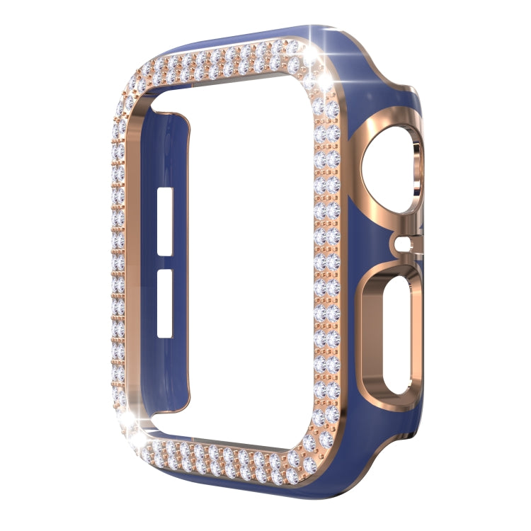 Double-Row Diamond Two-color Electroplating PC Watch Case For Apple Watch Series 3&2&1 38mm