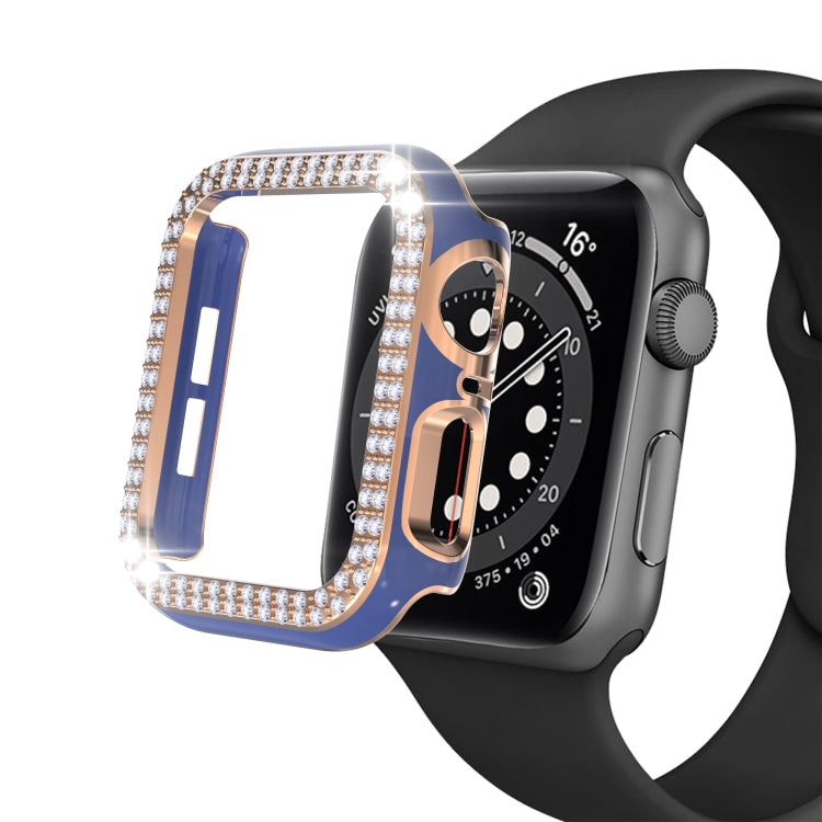 Double-Row Diamond Two-color Electroplating PC Watch Case For Apple Watch Series 3&2&1 38mm