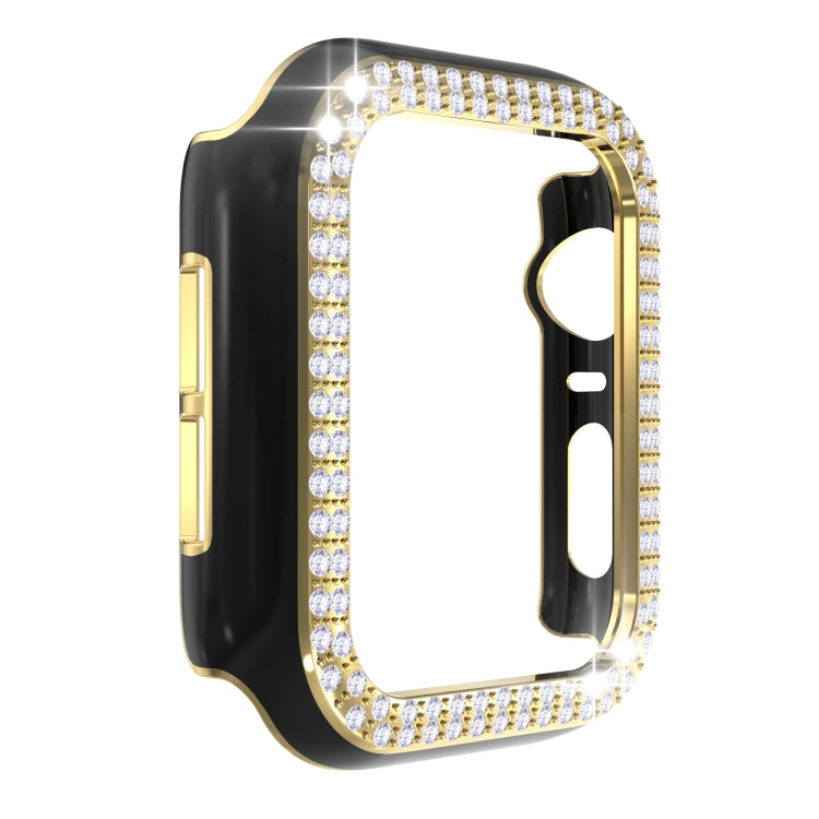 Double-Row Diamond Two-color Electroplating PC Watch Case For Apple Watch Series 3&2&1 38mm