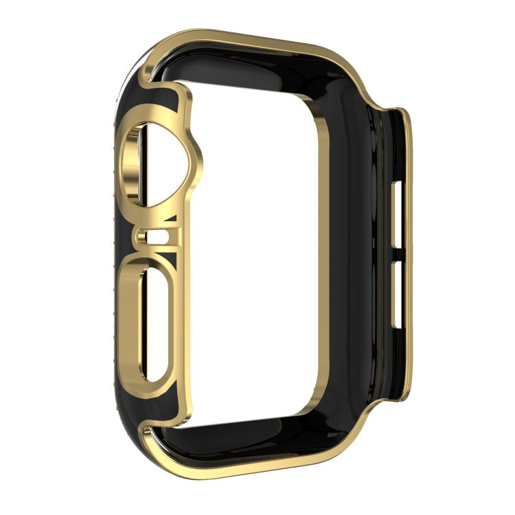 Double-Row Diamond Two-color Electroplating PC Watch Case For Apple Watch Series 3&2&1 38mm