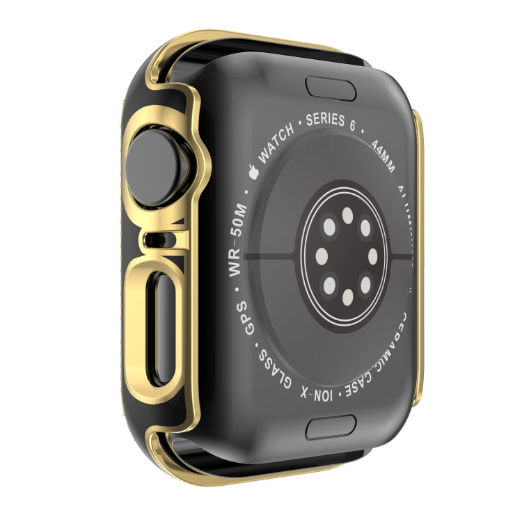 Double-Row Diamond Two-color Electroplating PC Watch Case For Apple Watch Series 3&2&1 38mm