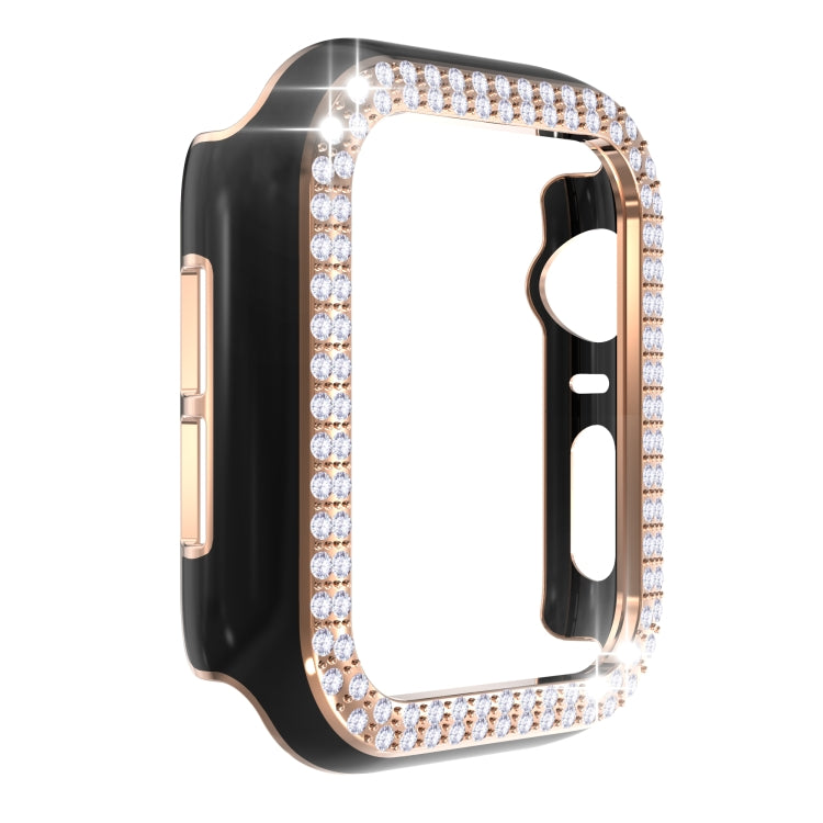 Double-Row Diamond Two-color Electroplating PC Watch Case For Apple Watch Series 3&2&1 38mm