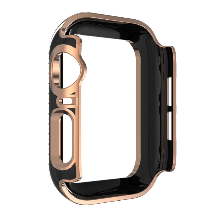 Double-Row Diamond Two-color Electroplating PC Watch Case For Apple Watch Series 3&2&1 38mm
